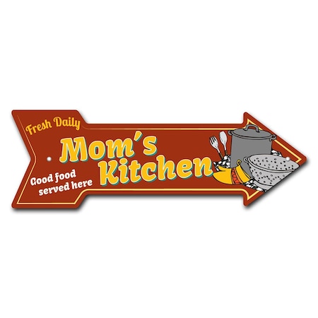 Signmission Moms Kitchen Arrow Sign Funny Home Decor 24in Wide P-ARROW8-999737